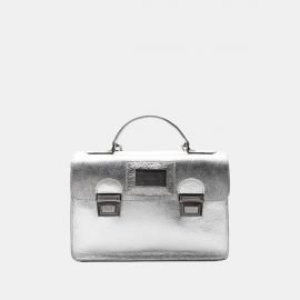 Cartella Frasette in pelle laminata argento S