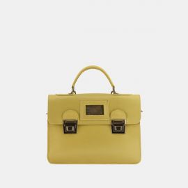 Cartella Frasette in pelle gialla S