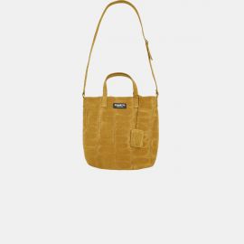 Sack Bag Frasette in pelle scamosciata senape stampa cocco S