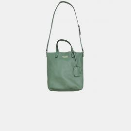 Sack Bag Frasette in pelle verde salvia S