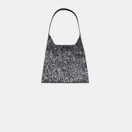 W Bag Frasette in eco pelle frufru argento nera S 