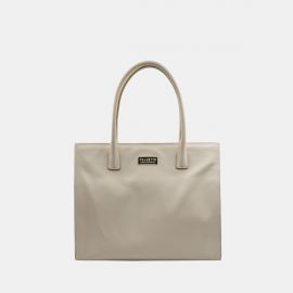Tote bag Frasette in pelle beige S