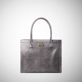 Tote bag Frasette in pelle argento vintage S