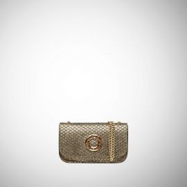 Mini bag Frasette in pelle bronzo scaglie TU