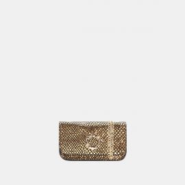 Mini bag Frasette in pelle nera pois oro TU