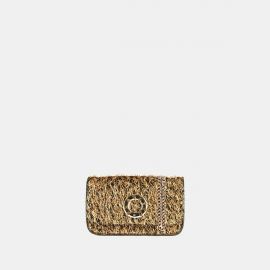 Mini bag Frasette in eco pelle frufru nera oro TU