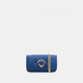 Mini bag Frasette in pelle rettile denim TU