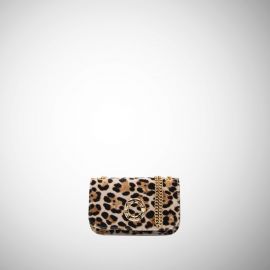 Mini bag in pelle cavallino ghiaccio stampa leopardo TU