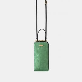 Porta cellulare Frasette in pelle rettile verde PC