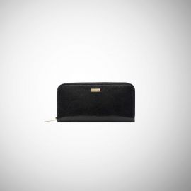 Portafoglio Frasette in pelle nera glitter TU